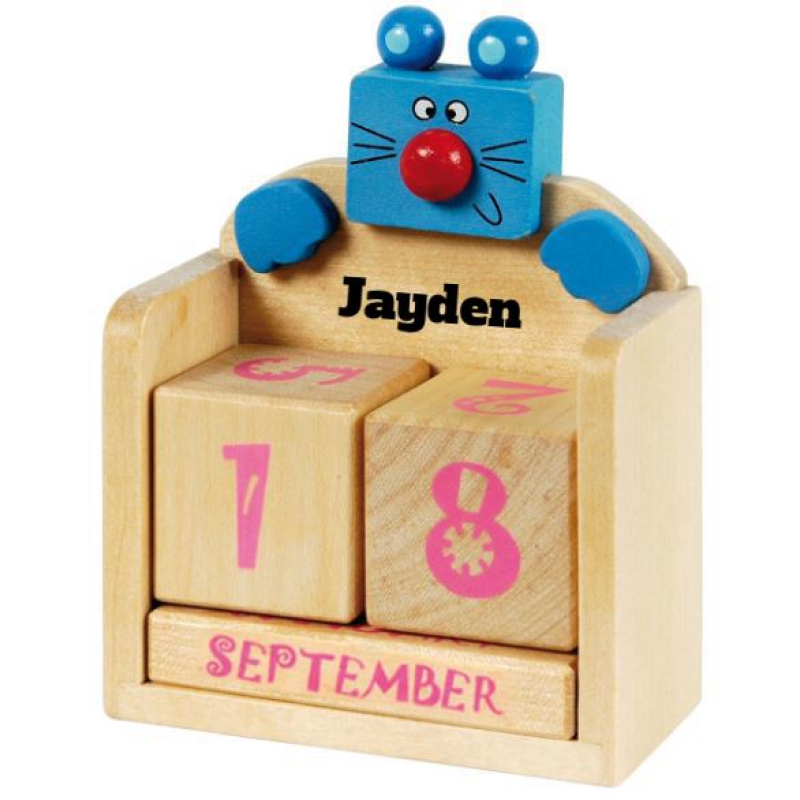 Houten Kalender kinderen - Muis